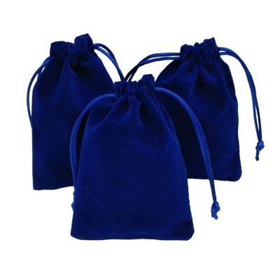 China Recyclable Hot product candy jewelry velvet white drawstring bag with silk ribbon for sale