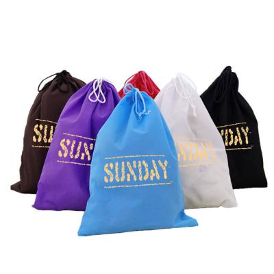 China Handled Small nice various colors nylon string pp non woven drawstring bag for sale