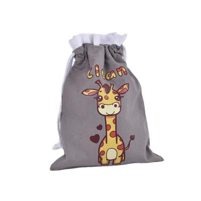 China Recyclable Custom Printed Large Natural 100% Organic Muslin Cloth Drawstring Bag Small Bulk Cotton Muslin Bags With Logo for sale