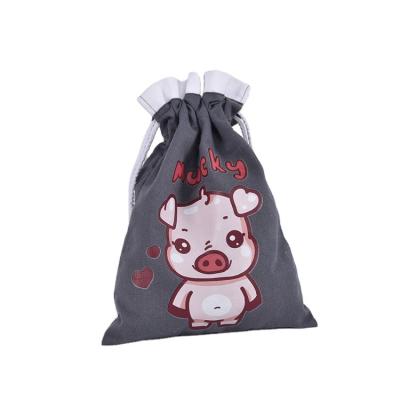 China Recyclable Custom Logo Small White Muslin Jewelry Bag Cotton Canvas Jewelry Pouch for sale