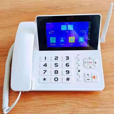 China 4G SIM Card Big Button Fixed Cordless Desktop Phone WiFi Android 10.0 Touch Screen Recording Video Phones FYQ for sale