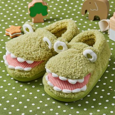 China TX126 Baby Anti-skid Fashion/Winter Trend Dinosaur Warm Cute Slippers Slip On Shoes Plush Bedroom Shoes Slippers for sale