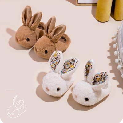 China 1TX87 New Arrivals Thermal Winter Cartoon Home Slippers For Kids Children Cute Rabbit Slippers for sale