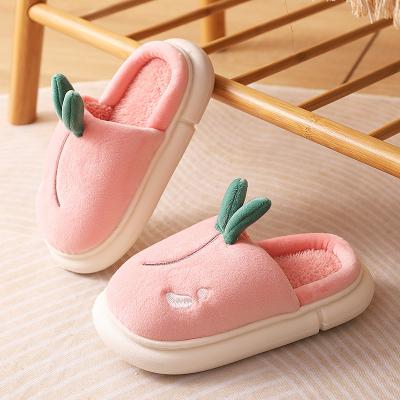 China Other TX91 Fruit Print Fashionable Cute Candy Colors Baby Slippers Plush Striping Baby Shoes Indoor Slipper for sale