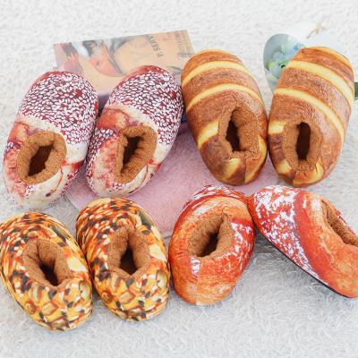 China Fashion Trend AF01 2021 New Style Bedroom Plush Shoes Simulated Bread Donut Fluffy Home Slippers for sale