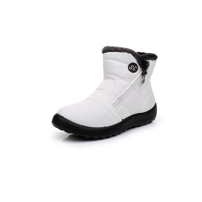 China 2021 fashion trend XZ27 winter good quality plush striped waterproof boots new arrivals wholesale snow lady boot for sale