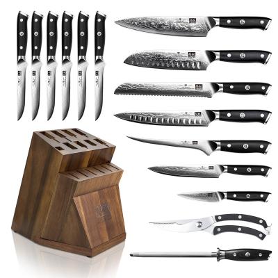 China Yangjiang Viable Handle Damascus Knife VG10 67Layers Cooking Kitchen Knives 67Layers Japanese Steel Damascus Knife Set for sale