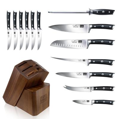 China SHAN ZU 14-PCS Viable German Steel Kitchen Knife Block Set Classic Series for sale