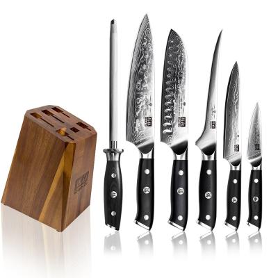 China Sustainable Kitchen Chef's SHAN ZU Knife Set Paring Knife 67 Layers G10 Damascus Handle 62HRC Hardness for sale