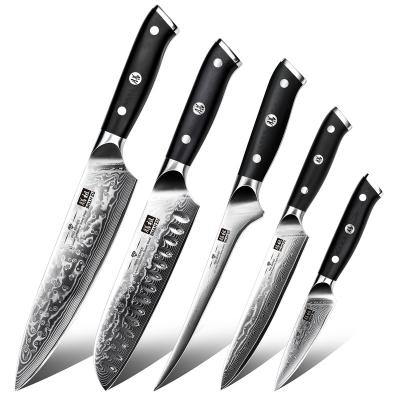 China SHAN ZU Damascus knife set 2023 viable in 67 Japanese steel fish AUS-10 layers of Damascus steel knife knife for sale