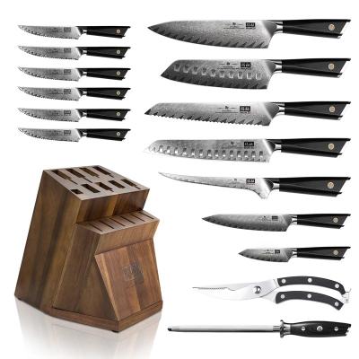 China Viable Professional SHAN ZU 62 HRC Damascus Chopper Kitchen Chopping Steel Chinese Vegetable Knives for sale