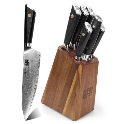 China Viable Hot Selling Japanese Yangjiang Kitchen Set Of Knives Damascus Chef Knives Group Of Ten Knife Handle Accessory Material for sale