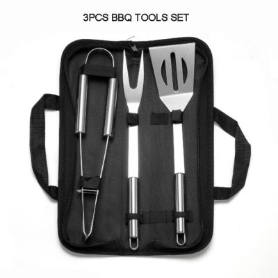 China Hot Selling Easily Cleaned 3 Pcs Stainless Steel Barbecue Tool Kit for sale