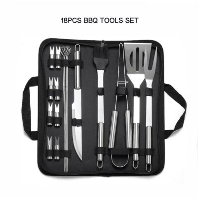 China Factory Promotion Direct Hot Selling Easily Cleaned 18 PCs Stainless Steel Barbecue Tool Kit for sale