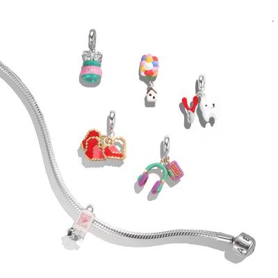 China Hot Cute AMAZON NEW Charms Pendant Fit For DIY Silver Bracelet Beads Kids Jewelry s925 Plata Necklace Christmas Gift Charm Set for sale