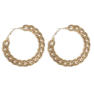 China New Hip Hop Vintage Style Fashion Luxury Women's Gold Letter Circle Women's Stud Earrings for sale