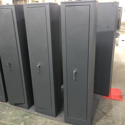 China 245*205*1255 Mm 3 Gun Steel Mechanical Key Lock Gray Safe Box With Black Foam for sale