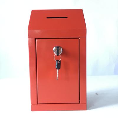 China Heavy Duty Steel Wall Rose Small Red Key Lock Field Suggestion Safe Box for sale