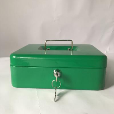 China Durable / Security 300 mm Metal Key Lock Green High Quality Cold Rolling Steel Cash Box For Money for sale