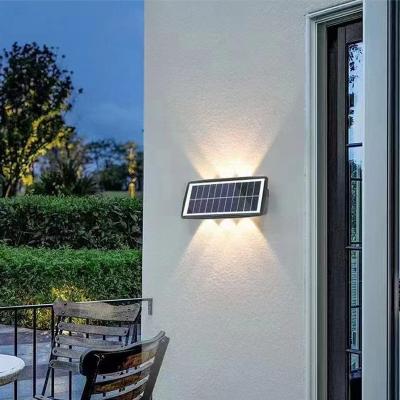 China Garden Garden Street Courtyard Decorative Up And Down Lighting Solar Powered Led Wall Mount Lamp Outdoor Garden Flood Light for sale