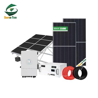 China Low Battery Voltage Deye 5kw 6kw 8kw 10kw 12kw Home Hybrid Solar System 3 Phase Output for sale