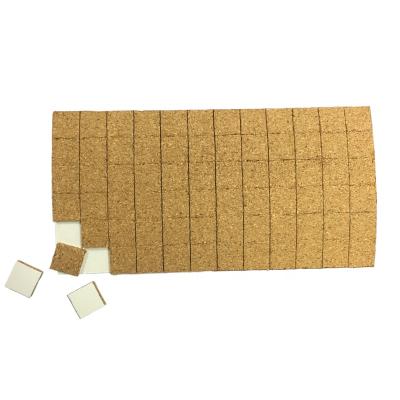 China Oak Skin Cork Buttons Pads With Foam Self Adhesive Cling Backing To Protect Glass Cork Spacer for sale