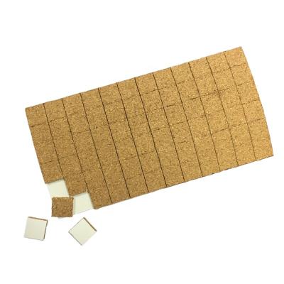 China Oak Skin Cork Buttons Pads With Foam Self Adhesive Cling Backing To Protect Glass Cork Spacer for sale