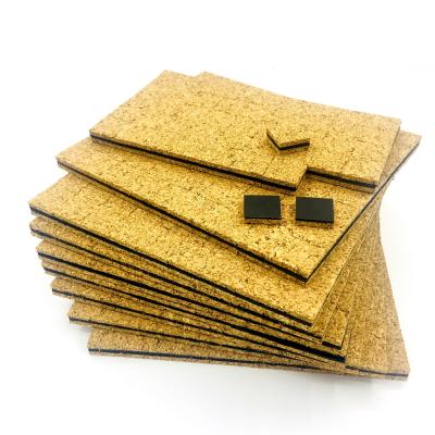 China 18*18*3 + 1MM Oak Skin In Pairs Foam On Foam Cork Pads Adhesive With Cling Separator Spongy Glass Cork Pads for sale