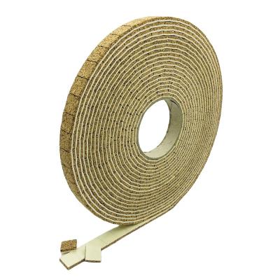 China Oak 18*18*3mm + 1mm Cork Skin Cling Foam On Rolls Glass Buffer Adhesive Foam Cork Spacers Glass Separator Pads for sale