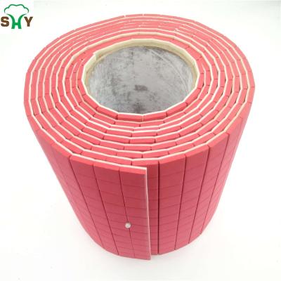 China Red EVA Pads 15*15*3+1mm EVA Rubber With PVC Cling Glass Separator Foam On Rolls for sale