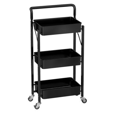 China Viable Detachable Collapsible Shelf Rack Home Storage Kitchen Rack Metal Cart Rack Home Storage for sale