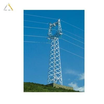 China Electric Power Transmission Lightning Rod Galvanized Electric Tube Pole Guyed Angular Steel Tower for sale