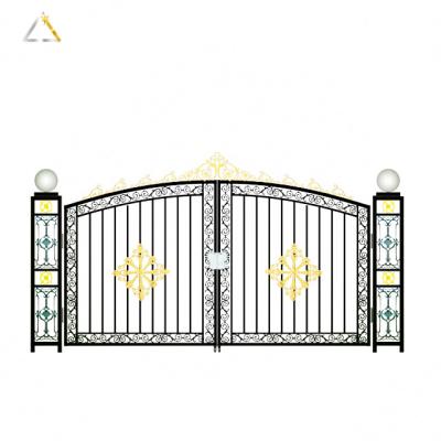 China Easily Assembled Outdoor Accessories Low Carbon Steel Metal Barrier Fencing, Trellis and Entry Wrought Iron Gates Garden Fence Gates Large for sale