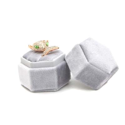 China Home& wedding decoration for 5.5*5.5*4.5CM luxury custom wedding valentines engagement fashion gift slot wedding ring box simple velvet for sale