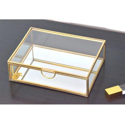 China Sustainable Ring Gift Packing Case Jewelry Organizer Customized Glass Trays Small Jewelery Display Box for sale