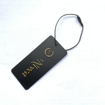 China Plastic Twine Hang Tag Hanging Grain Clothing Lock String Hang Tag High Quality Garment Viable Elastic Rope For Clothes for sale