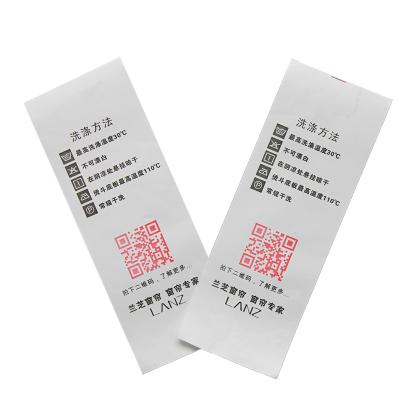 China Washable Customized Brand Printed Cotton Material Wash Care Label For Leather Bags Swimwear for sale