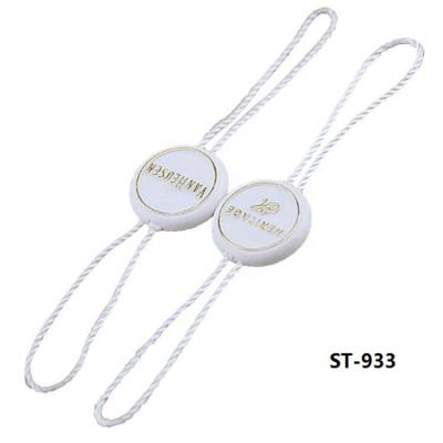 China OEM Custom Durable Plastic Embossed Seal Tag Swing Tag With Plastic Seal String for sale