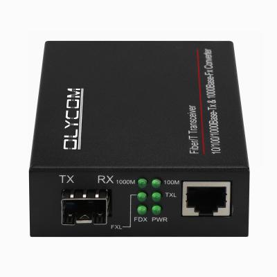 China LC Fiber To Gigabit Rj45 Copper Ethernet SFP Media Converter 10 / 100 / 1000M for sale