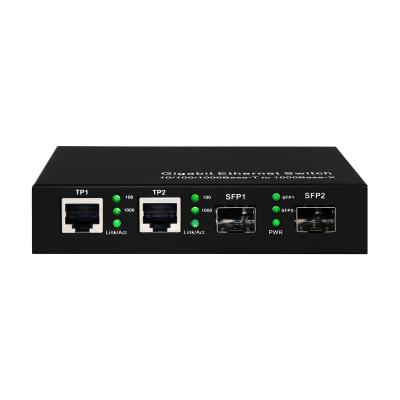 China Interruptor Ethernet comercial de Gigabit 4 puertos Sfp Fibra óptica sin administrar DC5V en venta