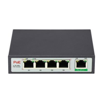 China 4 Port Gigabit POE Extender Commercial Grade 60W PD Uplink For PoE IP Cameras for sale