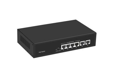 Китай 6 портов 10/100M Ethernet CCTV POE Поддержка коммутатора PoE Af/At 120W Бюджет 2*10/100M порты подключения продается