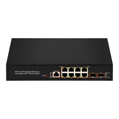 Cina 8 porte Gigabit Managed PoE Fiber Optic Switch 120W Budget AC Input Realtek Chip in vendita