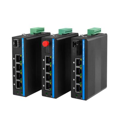 China 4 Port Industrial PoE Switch Gigabit Unmanaged Network 120W Budget Din Rail Active PoE for sale