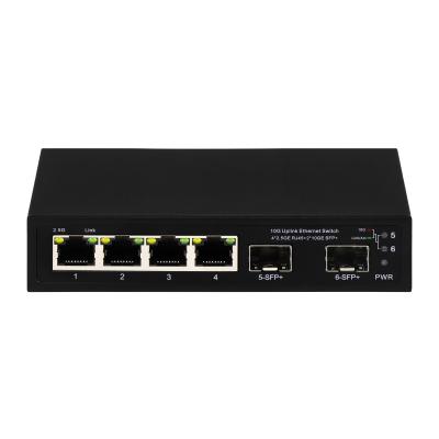 China 6 port 10g fiber ethernet switch 4* 2.5G RJ45 + 2* 10G SFP+ support oem/odm for sale