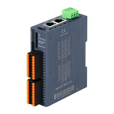 China PLC Module Modbus-TCP/IP I/O Module 100Mbit/s 24VDC Input 16DI +16DO IP20 Din Rail for sale