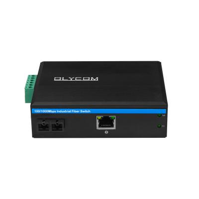 China SC Connector 60km Transmission Industrial Ethernet Media Converter Duel Fiber To Rj45 for sale