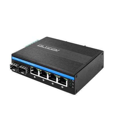 China Industrial Unmanaged POE Switch with 2 SFP Ports and 4 UTP for FCC and CE Compliance for sale