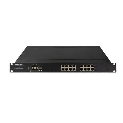 China Managed L2 Hardened 16 Port Industrial Ethernet Switch 4pcs Fiber Ports DC36V for sale