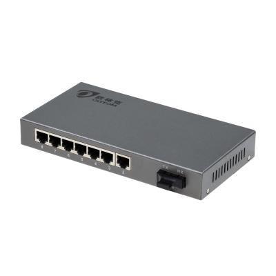 China Fast 7 Ports 120KM Fiber Optic Ethernet Switch hub Supports Single Dual Fiber for sale